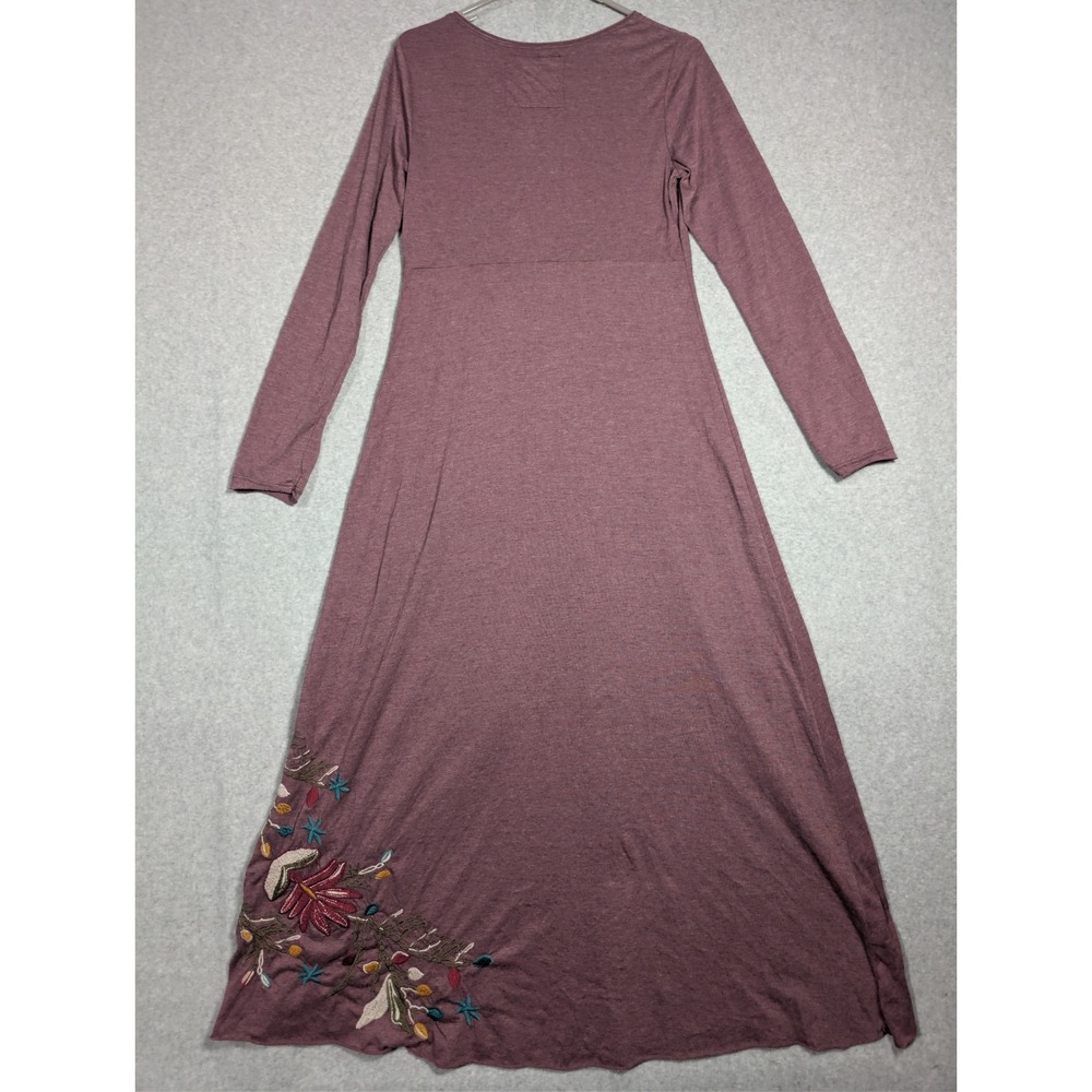 Johnny Was Los Angeles High Low Dress Women Small Mauve Floral Embroidered Artsy - Picture 5 of 12
